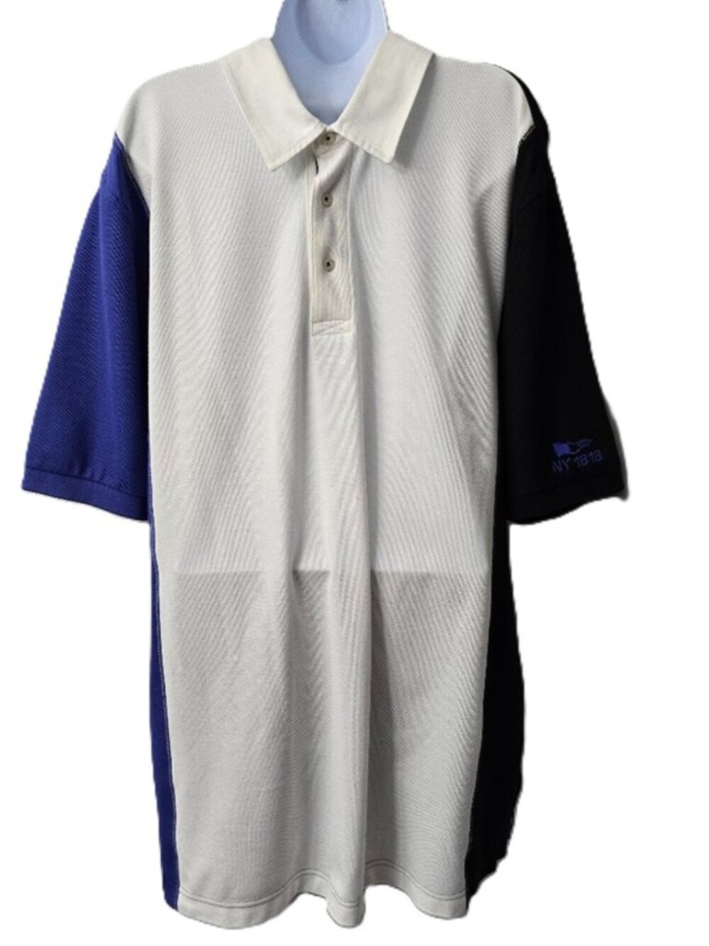 Brooks Brothers Rugby Polo XL Shirt Colorblock Blue Embroidery Preppy Sail Boat